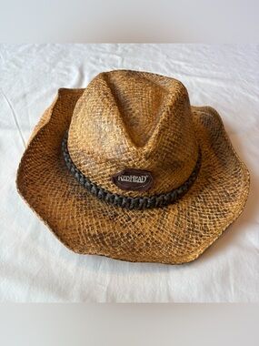 Redhead branded Straw Cowboy Hat with Braided Band and Textured Finish